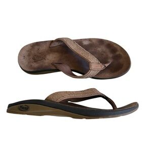 Chaco flip flops women’s‎ 7 brown leather casual basic staple minimalist beach